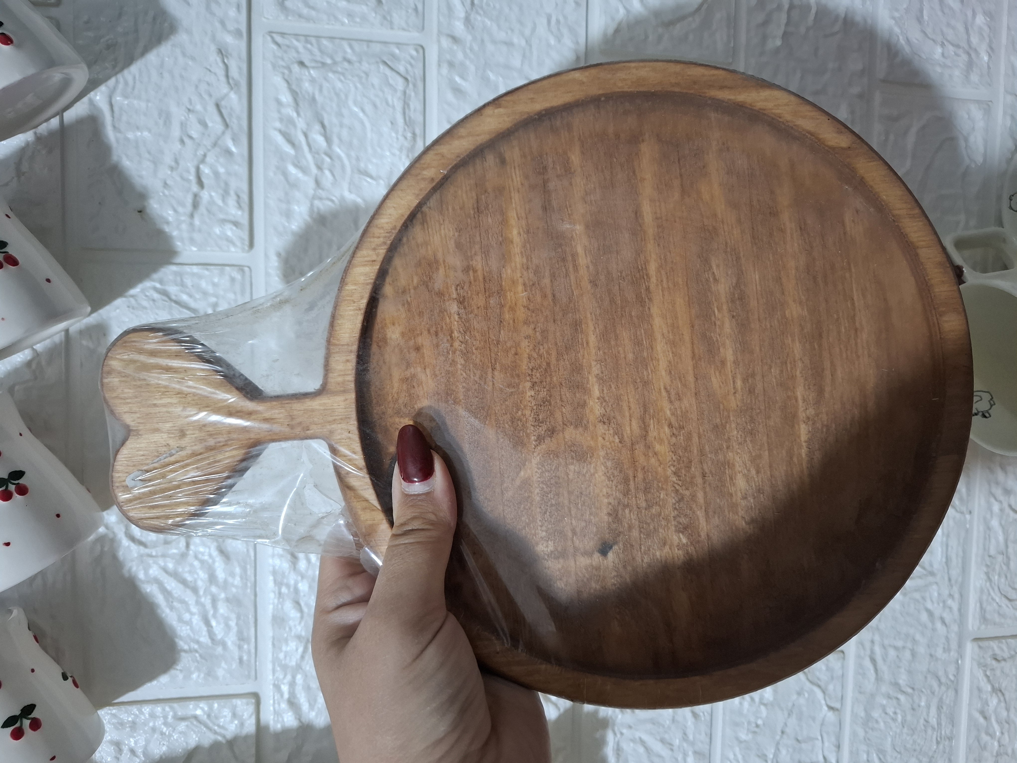 سینی چوبی مدل دسته دار قلبی دونفره